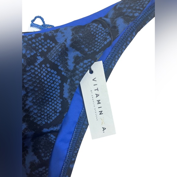 NEW Vitamin A Swim Vinca Snake Print California High Leg Bikini Bottom Small/6 - Picture 5 of 8